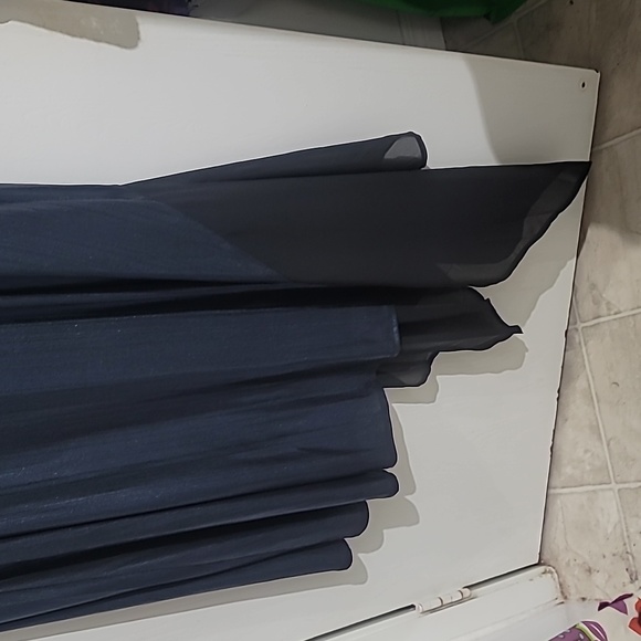 Assymetrical Blue Metallic dress - Picture 3 of 9